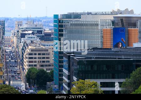 The centre of Brussels in Belgium seen from above Stock Photo