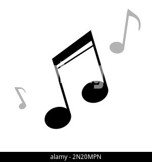 Music notes icons isolated over white background. Musical vector icons for websites, musical apps and decoration purposes Stock Vector