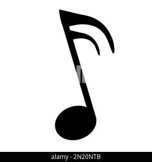 Music note icon isolated over white background. Musical vector icon for websites, musical apps and decoration purposes Stock Vector