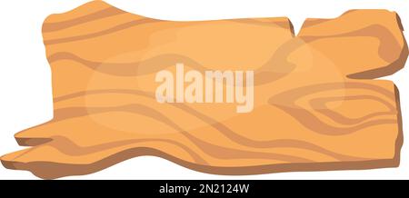 Old west wood board. Wooden signboard or wood plank for banners or messages hanging on ropes. Isolated vector clip art with rustic signboard, place Stock Vector