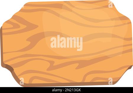 Old west wood board. Wooden signboard or wood plank for banners or messages hanging on ropes. Isolated vector clip art with rustic signboard, place Stock Vector