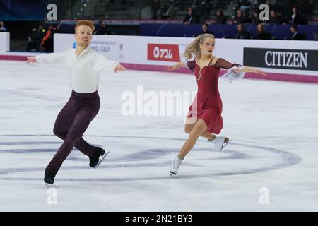 Turin, Italy. 10th Dec, 2022. Nadiia Bashynska and Peter Beaumont (CAN) perform during the Junior Ice Dance - Free Dance of the ISU Grand Prix of Figure Skating Final Turin at Palavela. (Photo by Davide Di Lalla/SOPA Images/Sipa USA) Credit: Sipa USA/Alamy Live News Stock Photo