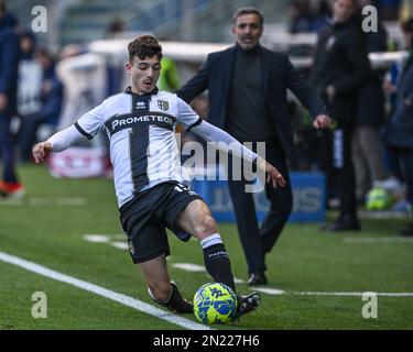 February 5, 2023, Parma, Emilia Romagna, Italy: Tardini Stadium, 05.02.23  Enrico Del Prato (15 Parma) during the Serie B match between Parma and  Genoa at Tardini Stadium in Parma, Italia Soccer (Credit