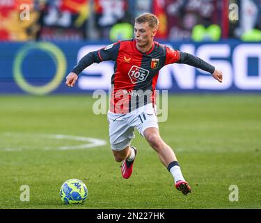 Parma, Italy. 05th Feb, 2023. Tardini Stadium, 05.02.23 Radu Matei Dragușin  (5 Genoa) during the Serie B match between Parma and Genoa at Tardini  Stadium in Parma, Italia Soccer (Cristiano Mazzi/SPP) Credit