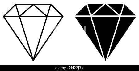 Diamond icon in flat and line style. Royal diamond icons. Vector illustration Stock Vector