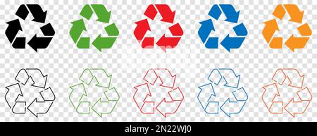 Recycling vector icons. Symbol for website design, logo, app, UI. Vector illustration isolated on transparent background Stock Vector