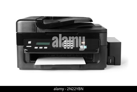 New modern multifunction printer isolated on white Stock Photo