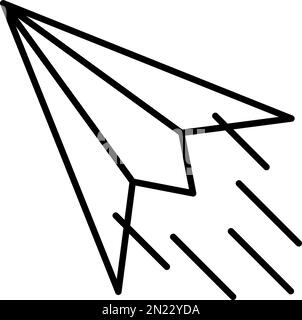 Pape Plane, line vector icon on transparent background. Outline Pape Plane, line vector icon Stock Vector