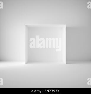 Large spacious white interior for exhibitions with empty space Stock Photo