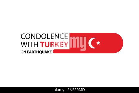 Condolence with Turkey on earthquake. sad vector stock. turkey tough time. supporting turkey Stock Vector