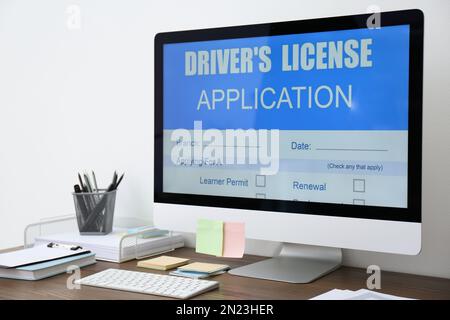 Website page with Driver's license application form Stock Photo - Alamy