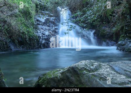 Fraga da Pena waterfall, stunning cascade, Arganil, Coimbra, Portugal Stock Photo