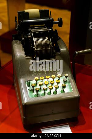 Vintage Astra adding machine, 1920's, Germany. Stock Photo