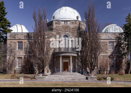 The Administration Building of the David Dunlap Observatory has had its domes repainted since this photo was taken in 2015. Stock Photo