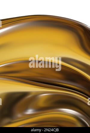 Golden Thin Metal Large Curve Abstract Dramatic Modern Luxury Luxury 3D rendering graphic design element background material High quality 3d illustrat Stock Photo