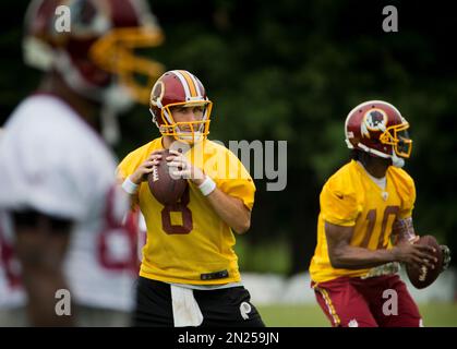 Ashburn, Us. 14th June, 2016. Washington Redskins quarterback Kirk Cousins  (8) participates in the Veteran Minicamp at Redskins Park in Ashburn,  Virginia on Tuesday, June 14, 2016. Credit: Ron Sachs/CNP - NO