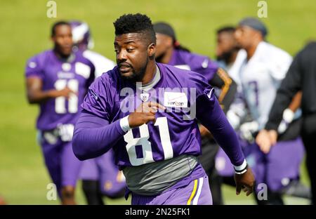 during the first half of a preseason NFL football game, Saturday, Aug. 22,  2015, in Minneapolis. (AP Photo/Andy King Stock Photo - Alamy