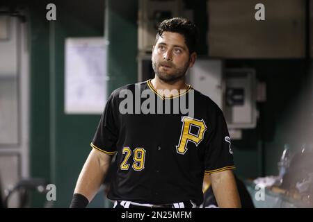 Pittsburgh Pirates catcher Francisco Cervelli stands in the dugout before a  baseball game against the San Francisco Giants in Pittsburgh, Saturday,  April 20, 2019. (AP Photo/Gene J. Puskar Stock Photo - Alamy