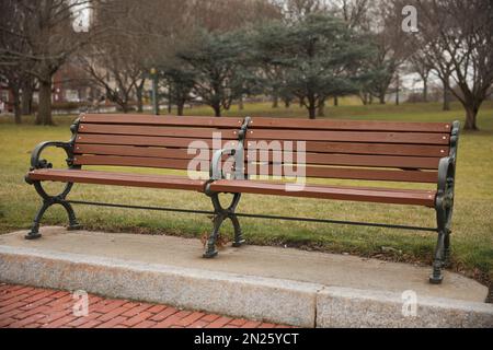 Public Bench Outdoors park woodend Stock Photo