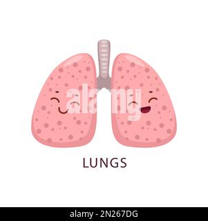 Cute internal organ with funny faces. Heart, stomach, liver, kidney ...