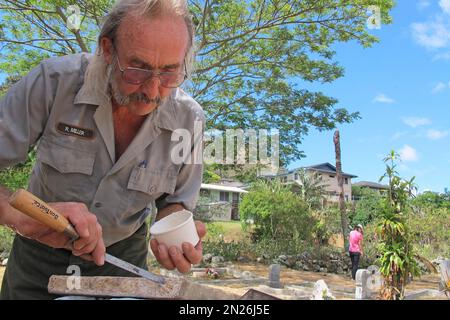 Richard Miller who specializes in grave and tombstone restoration