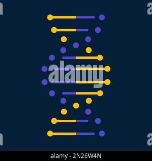 Genetic code, twisted DNA molecule, microbiology scientific research genome. Vector helix structure cartoon design, human gene, spiral or helical model Stock Vector