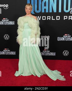 Los Angeles, USA. 06th Feb, 2023. Evangeline Lilly arrives at the Marvel Studios' ANT-MAN AND THE WASP: QUANTUMANIA World Premiere held at the Regency Village Theater in Westwood, CA on Monday, ?February 6, 2023. (Photo By Sthanlee B. Mirador/Sipa USA) Credit: Sipa USA/Alamy Live News Stock Photo