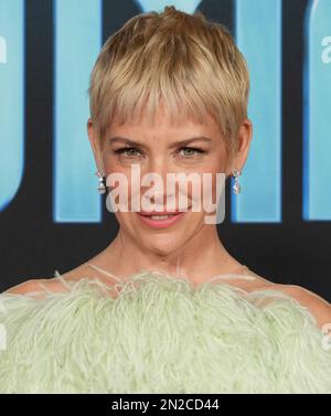 Los Angeles, USA. 06th Feb, 2023. Evangeline Lilly arrives at the Marvel Studios' ANT-MAN AND THE WASP: QUANTUMANIA World Premiere held at the Regency Village Theater in Westwood, CA on Monday, ?February 6, 2023. (Photo By Sthanlee B. Mirador/Sipa USA) Credit: Sipa USA/Alamy Live News Stock Photo