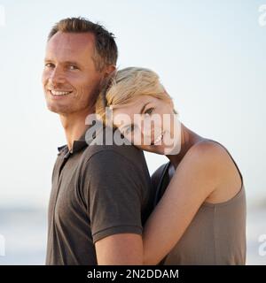 Getting the time together they deserve. a mature couple enjoying a day at the beach. Stock Photo