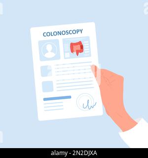 Polypectomy Cartoon Colonoscopy concept. Intestine exam and treatment. Colon polypectomy ...