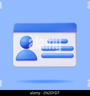 3D ID Card, Driver License or Plastic Card Stock Vector