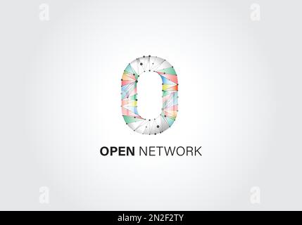 Connect Line Letter O Logo Design Template Element Stock Vector