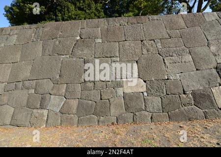 Imperial palace wall near the Tayasumon Gate in Tokyo, Japan. Stock Photo