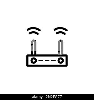 Router related signal icon isolated, wifi router Stock Vector