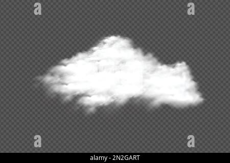 Smoky cloud vector on a transparent background for template decoration. Cloud and smoke texture on a dark background. Realistic Cloudy sky vector desi Stock Vector