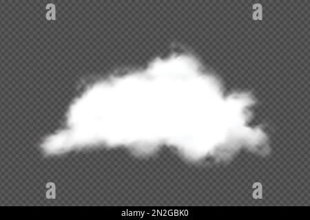 Stormy and sunny weather decorative elements vector on transparent background. Cloud vector on a dark background for template decoration. White cloud Stock Vector