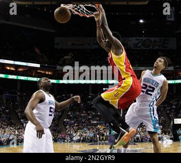 Brian Roberts of Charlotte Hornets, right, plays a shot against Los Angeles  Clippers in a basketball match during the NBA Global Games in Shanghai, Ch  Stock Photo - Alamy