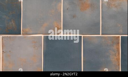 Vintage old ancient rusty tiles background line Stock Photo