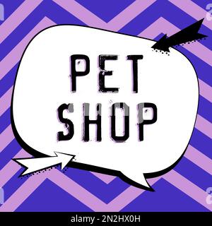 Text caption presenting Pet Shop. Business approach Retail business that sells different kinds of animals to the public Stock Photo