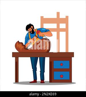 Builder Carpenter Cartoon Stock Vector Image & Art - Alamy