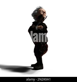 3D-illustration of a cute and funny cartoon earl vampire with a very angular face Stock Photo