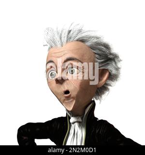 3D-illustration of a cute and funny cartoon earl vampire with a very angular face Stock Photo