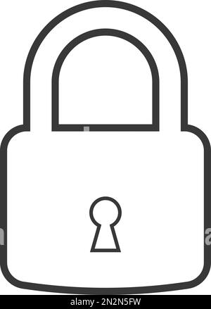 close outline padlock icon. locked and lock on transparent background. Security symbol for your web site design, logo, app. safety protection Stock Vector