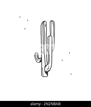 Cactus Hand Drawing, Illustrations ft. cactus & leaf - Envato Elements