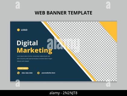 Digital Marketing web banner template. Stock Vector