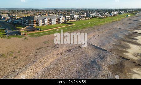 aerial view of rustington beach on the sussex coast Stock Photo - Alamy