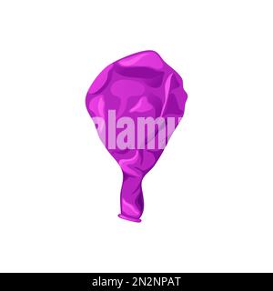 Rubber balloon blowing process. Uninflated latex ballon isolated on white background. Cartoon decorative element for birthday. Vector illustration Stock Vector