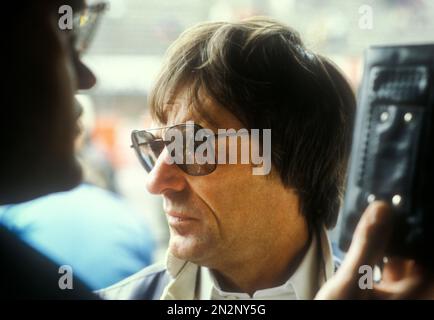 F1 Team principle of Brabham Bernie Eccestone at the Belgium GP Zolder 1982 Stock Photo