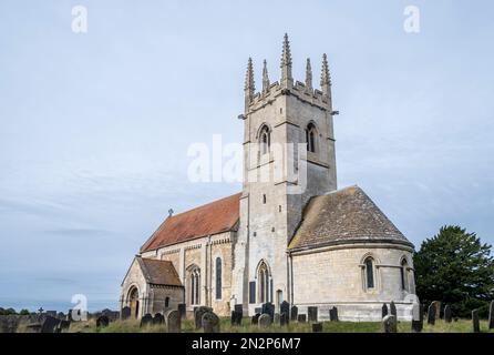 St Andrews Church, Sempringham, Lincolnshire. Medieval church & site of a former priory. Burial place of St. Gilbert founder of the Gilbertine Order Stock Photo