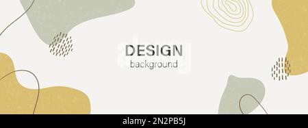 Abstract organic natural shapes vector background with copy space for text. Facebook cover template, web header, banner Stock Vector